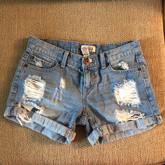 Pants - Ripped Jean Shorts